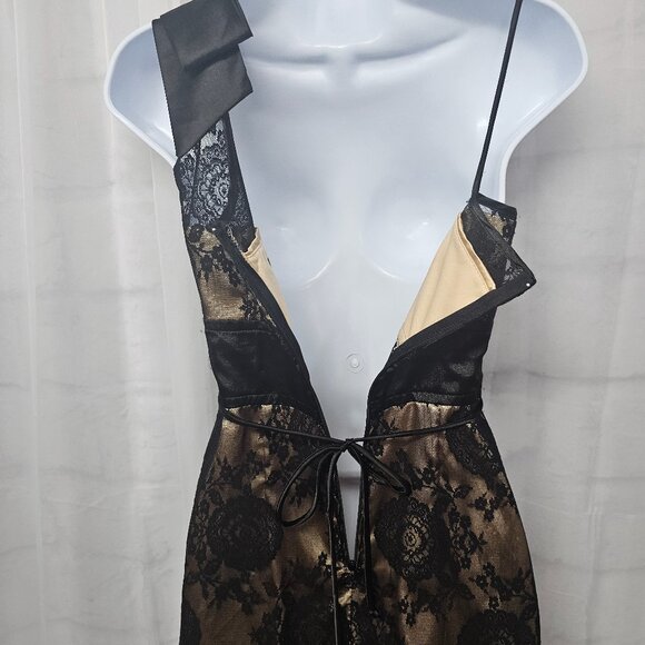 Teeze Me Dress Y2K Black Lace Vamp Coquette Whimsigoth Mini XS - Picture 9 of 12